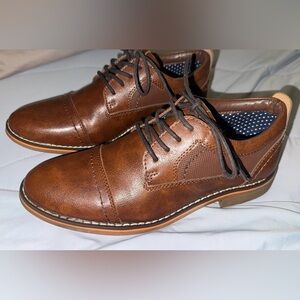 Youth Boys Steve Madden Tan Leather Oxfords dress shoes